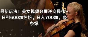 最新玩法!美女视频分屏逆向操作~日引600加色粉,日入700加,条条爆【揭秘】-阳知网创资源库