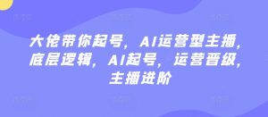 大佬带你起号,AI运营型主播,底层逻辑,AI起号,运营晋级,主播进阶-阳知网创资源库