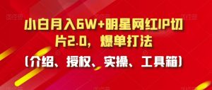小白月入6W+明星网红IP切片2.0,爆单打法(介绍、授权、实操、工具箱)【揭秘】-阳知网创资源库