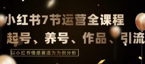 7节小红书运营实战全教程,结合最新情感赛道,打通小红书运营全流程【揭秘】-阳知网创资源库