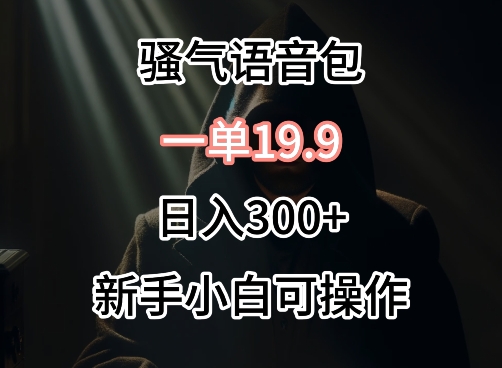 0成本卖骚气语音包,一单19.9.日入300+【揭秘】-阳知网创资源库