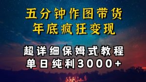 五分钟作图带货疯狂变现，超详细保姆式教程单日纯利3000+【揭秘】-阳知网创资源库