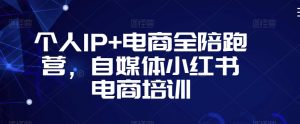 个人IP+电商全陪跑营，自媒体小红书电商培训-阳知网创资源库