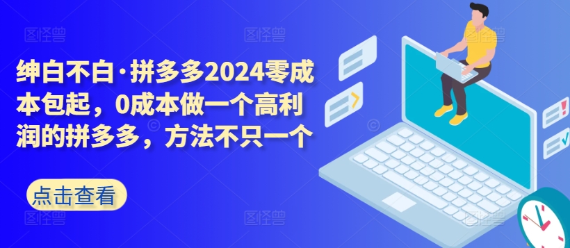 拼多多2024零成本包起，0成本做一个高利润的拼多多，方法不只一个-阳知网创资源库