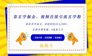 靠玄学掘金,视频直接引流玄学粉, 轻松开单成交,后期多种变现,0成本上手【揭秘】-阳知网创资源库