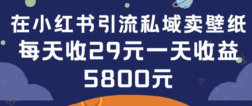 在小红书引流私域卖壁纸每张29元单日最高卖出200张(0-1搭建教程)【揭秘】-阳知网创资源库