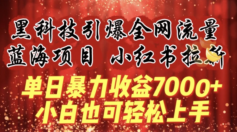 蓝海项目!黑科技引爆全网流量小红书拉新,单日暴力收益7000+,小白也能轻松上手【揭秘】-阳知网创资源库
