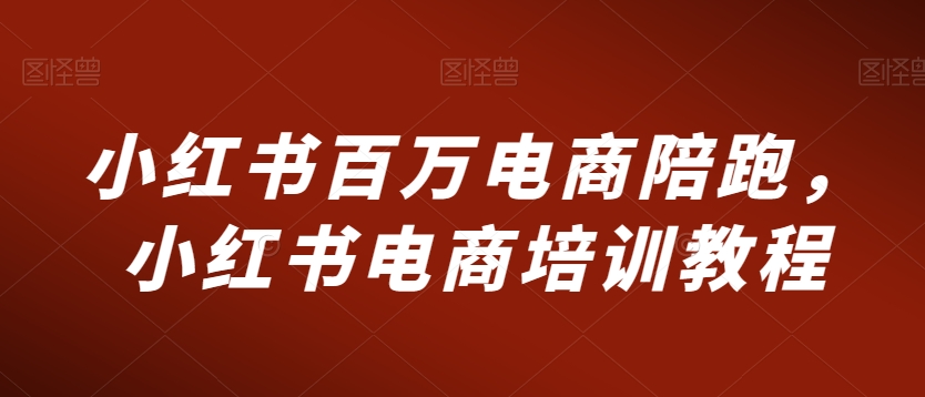 小红书百万电商陪跑,小红书电商培训教程-阳知网创资源库