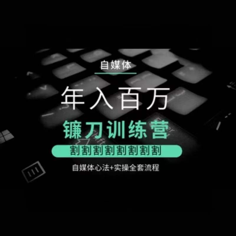 自媒体年入百万镰刀训练营,割割割割割割割割,自媒体心法+实操全套流程-阳知网创资源库