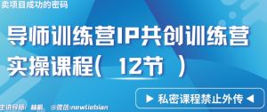 导师训练营3.0IP共创训练营私密实操课程(12节)-卖项目的密码成功秘诀【揭秘】-阳知网创资源库