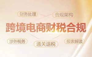 跨境老板财税合规特训营,规避财税风险、提升企业利润-阳知网创资源库