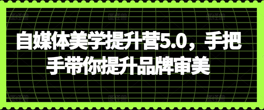 自媒体美学提升营5.0,手把手带你提升品牌审美-阳知网创资源库