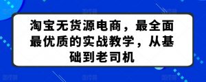 淘宝无货源电商,最全面最优质的实战教学,从基础到老司机-阳知网创资源库