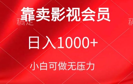 靠卖影视会员,日入1000+,落地保姆级教程,新手可学【揭秘】-阳知网创资源库