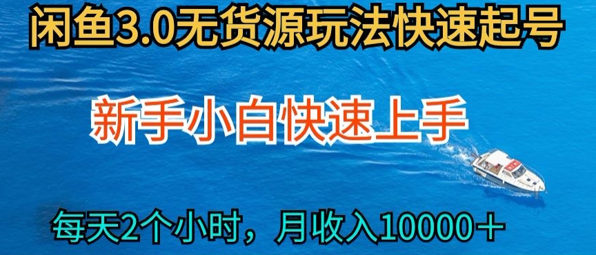 2024最新闲鱼无货源玩法，从0开始小白快手上手，每天2小时月收入过万【揭秘】-阳知网创资源库