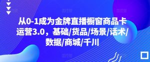 从0-1成为金牌直播橱窗商品卡运营3.0,基础/货品/场景/话术/数据/商城/千川-阳知网创资源库