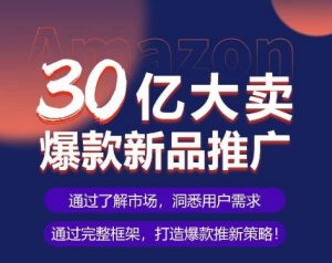 亚马逊·30亿大卖爆款新品推广,可复制、全程案例实操的爆款推新SOP-阳知网创资源库