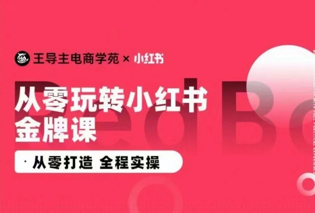 王导主·小红书电商运营实操课,从零打造 全程实操-阳知网创资源库