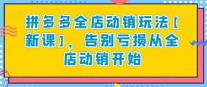 拼多多全店动销玩法【新课】，告别亏损从全店动销开始-阳知网创资源库