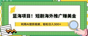 蓝海项目!短剧海外推广赚美金,利用AI混剪视频,轻松日入300+【揭秘】-阳知网创资源库