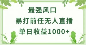 暴打前任小游戏无人直播单日收益1000+，收益稳定，爆裂变现，小白可直接上手【揭秘】-阳知网创资源库