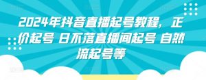 2024年抖音直播起号教程,正价起号 日不落直播间起号 自然流起号等-阳知网创资源库