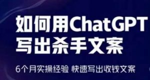 如何用ChatGPT写出杀手文案,6个月实操经验,快速写出收钱文案-阳知网创资源库