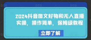 2024抖音图文好物和无人直播实操，操作简单，保姆级教程-阳知网创资源库