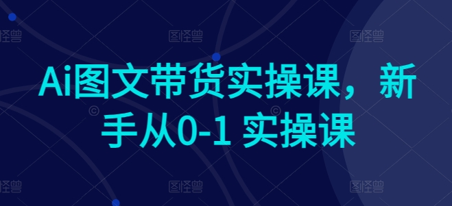 Ai图文带货实操课,新手从0-1 实操课-阳知网创资源库