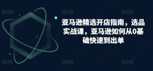 亚马逊精选开店指南,选品实战课,亚马逊如何从0基础快速到出单-阳知网创资源库