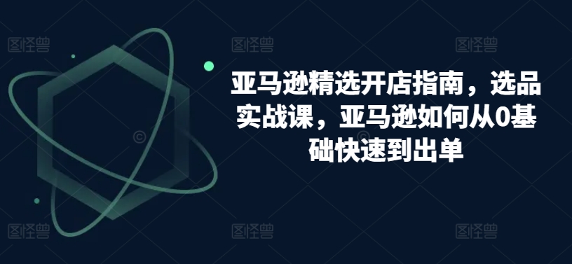 亚马逊精选开店指南,选品实战课,亚马逊如何从0基础快速到出单-阳知网创资源库