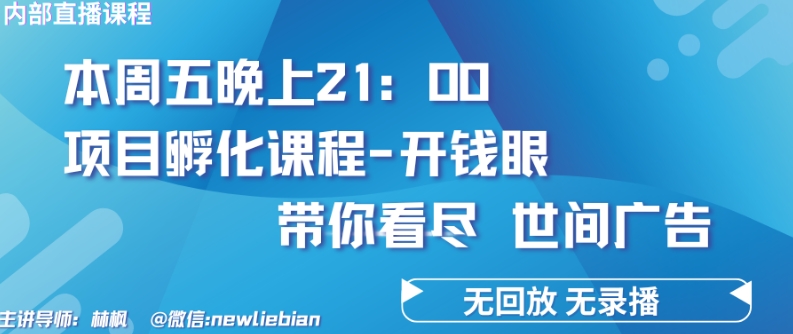 4.26日内部回放课程《项目孵化-开钱眼》赚钱的底层逻辑【揭秘】-阳知网创资源库