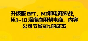 升级版 GPT、MJ和电商实战，从1~10 深度应用帮电商、内容公司节省60%的成本-阳知网创资源库