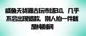 咸鱼无货源古玩市场3.0,几乎不会出现退款,别人拍一件就是纯利润【揭秘】-阳知网创资源库