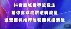 抖音商城运营课程，猜你喜欢入池商城搜索商城推荐人群标签覆盖-阳知网创资源库