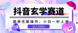 抖音玄学赛道，简单无脑，小白一秒上手，日入7000+【揭秘】-阳知网创资源库
