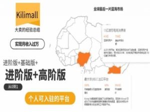 kilimall非洲电商培训,基础版+进阶版+高阶版,从0到1个人可入驻的平台-阳知网创资源库