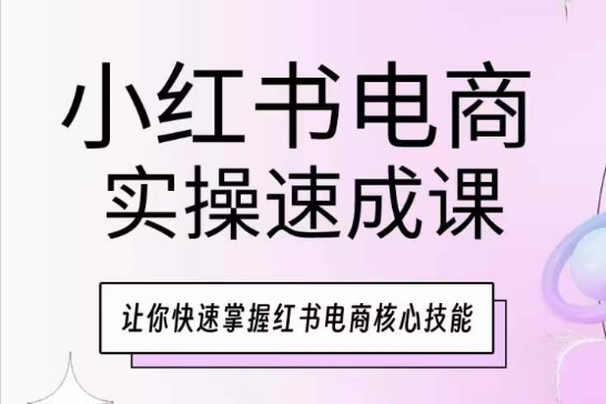 小红书电商实操速成课,让你快速掌握红书电商核心技能-阳知网创资源库