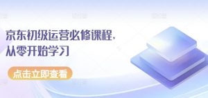 京东初级运营必修课程,从零开始学习-阳知网创资源库