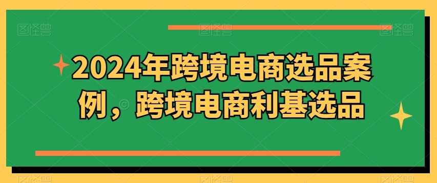 2024年跨境电商选品案例,跨境电商利基选品-阳知网创资源库