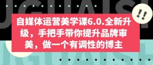 自媒体运营美学课6.0.全新升级,手把手带你提升品牌审美,做一个有调性的博主-阳知网创资源库