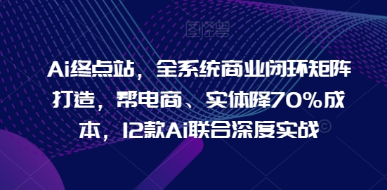 Ai终点站，全系统商业闭环矩阵打造，帮电商、实体降70%成本，12款Ai联合深度实战-阳知网创资源库