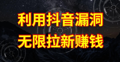 利用抖音链接漏洞，无限拉新赚钱【漏洞原理+操作流程】【揭秘】-阳知网创资源库