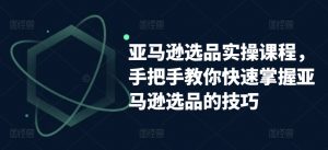 亚马逊选品实操课程,手把手教你快速掌握亚马逊选品的技巧-阳知网创资源库