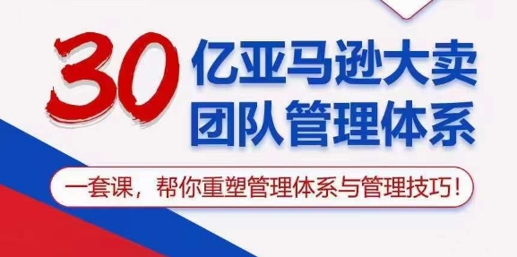 30亿亚马逊大卖团队管理体系,一套课,帮你重塑管理体系与管理技巧-阳知网创资源库