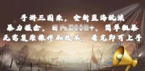 手游三国杀最新蓝海玩法，简单粗暴，无需复杂的操作和技术，看完即可上手【揭秘】-阳知网创资源库
