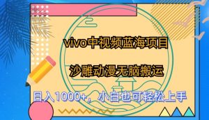 vivo中视频蓝海项目,沙雕动漫无脑搬运,小白也可轻松上手【揭秘】-阳知网创资源库