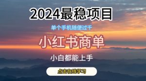 2024最稳蓝海项目,小红书商单项目,没有之一【揭秘】-阳知网创资源库