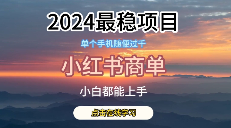 2024最稳蓝海项目,小红书商单项目,没有之一【揭秘】-阳知网创资源库