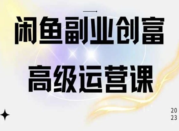 闲鱼电商运营高级课程，一部手机学会闲鱼开店赚钱-阳知网创资源库